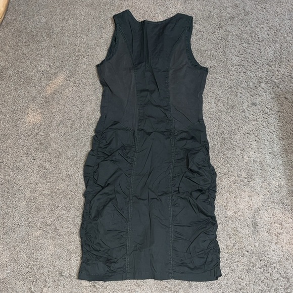 XCVI Wearables Raymond Sleeveless Ruched Poplin + Jersey Dress Green Small - Picture 5 of 8